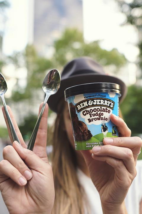 Ben & Jerry's chocolate fudge brownie made by formerly incarcerated people at Greyston Bakery