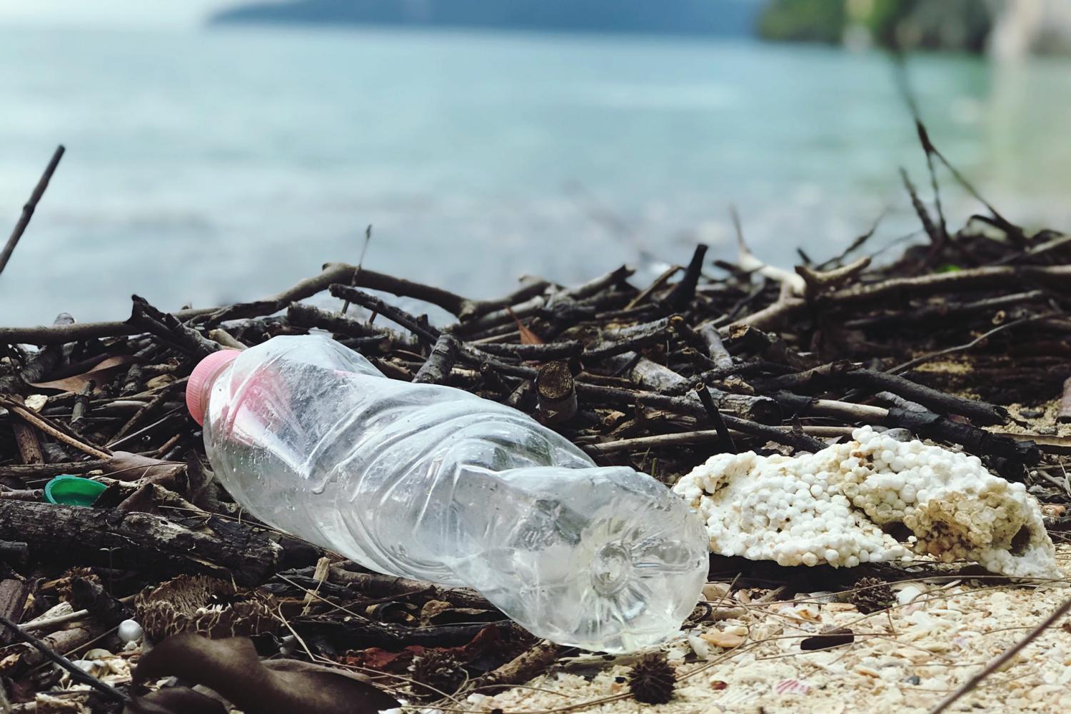 plastic on the beach
