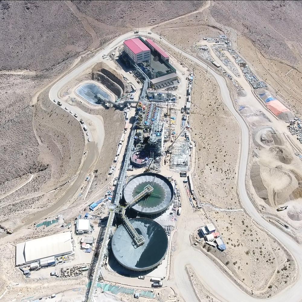 aerial view of copper mine in peru - mining necessary for renewable energy but is linked to human rights abuses