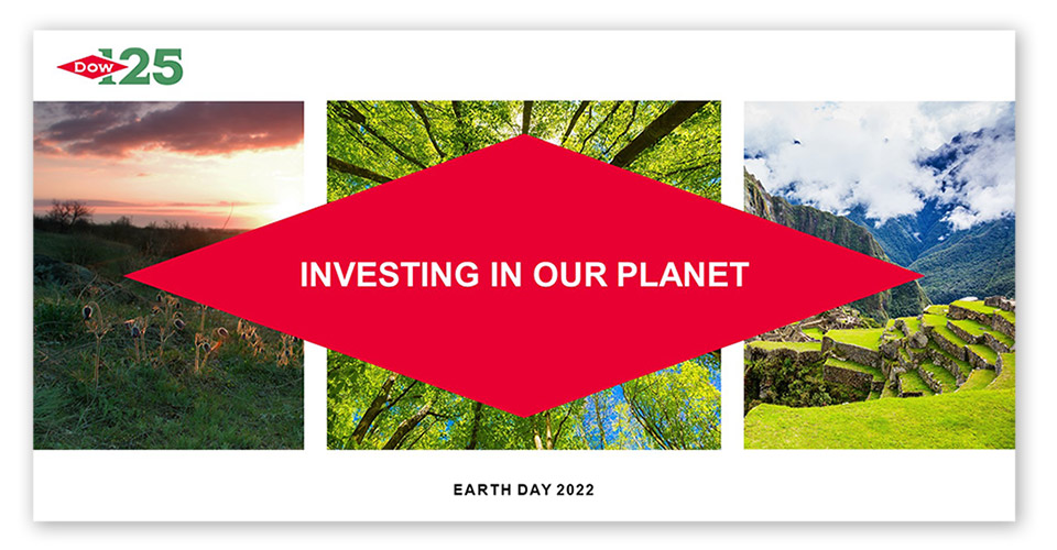 "Investing in our planet" with nature backdrop