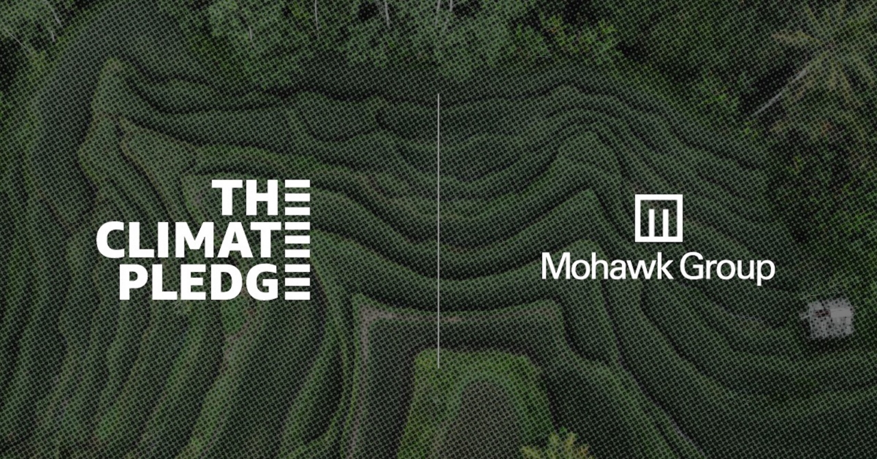The Climate Pledge and Mohawk logos