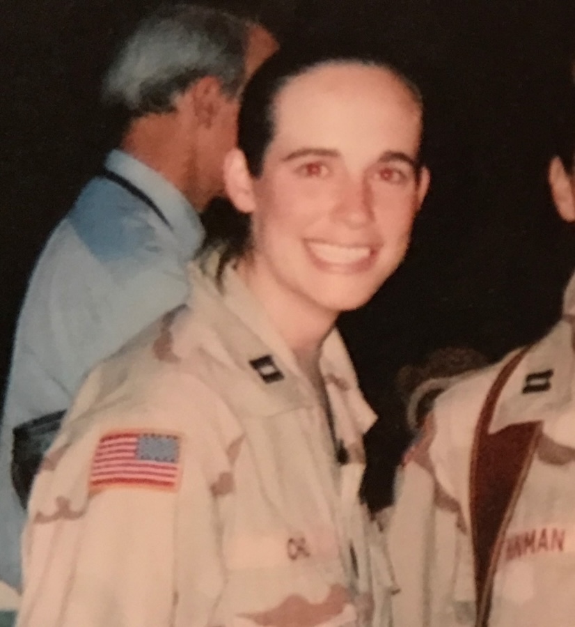 Erica Choi shown in her uniform with the rank of Captain in the US Army.