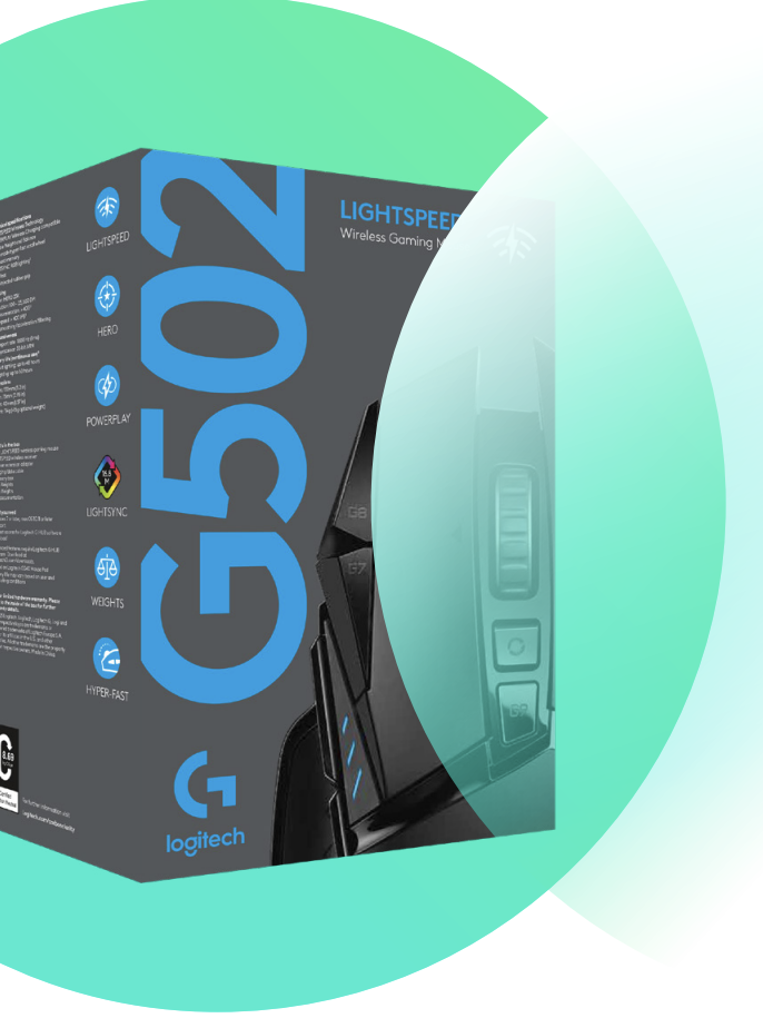G502 wireless gaming mouse box