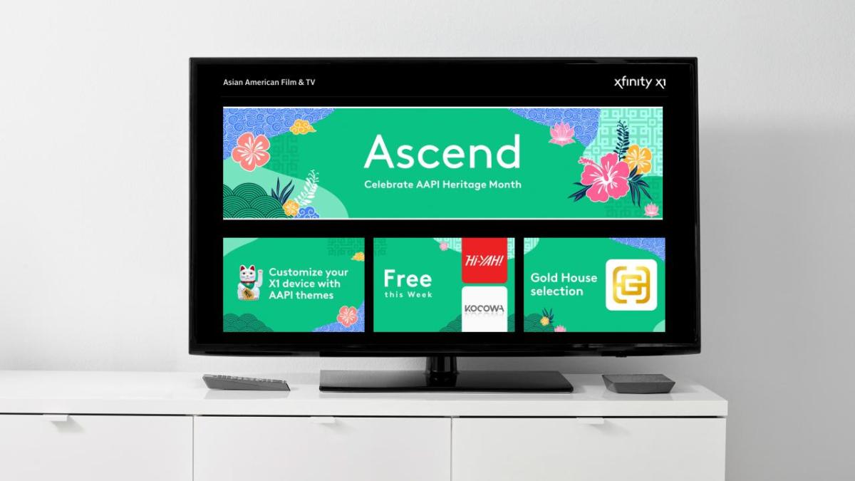 A monitor showing "Ascend" on the screen