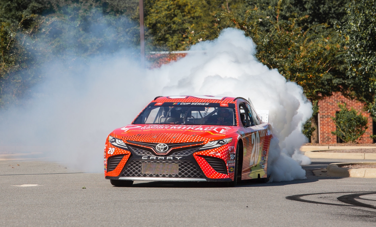 Nascar smoking tires