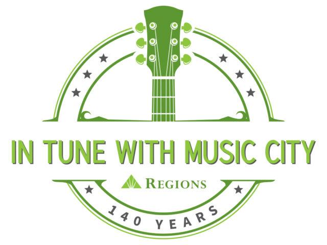 In Tune with Music City. Regions. 140 years logo.