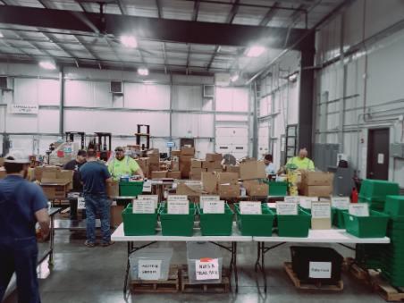 a photo of packed donation boxes