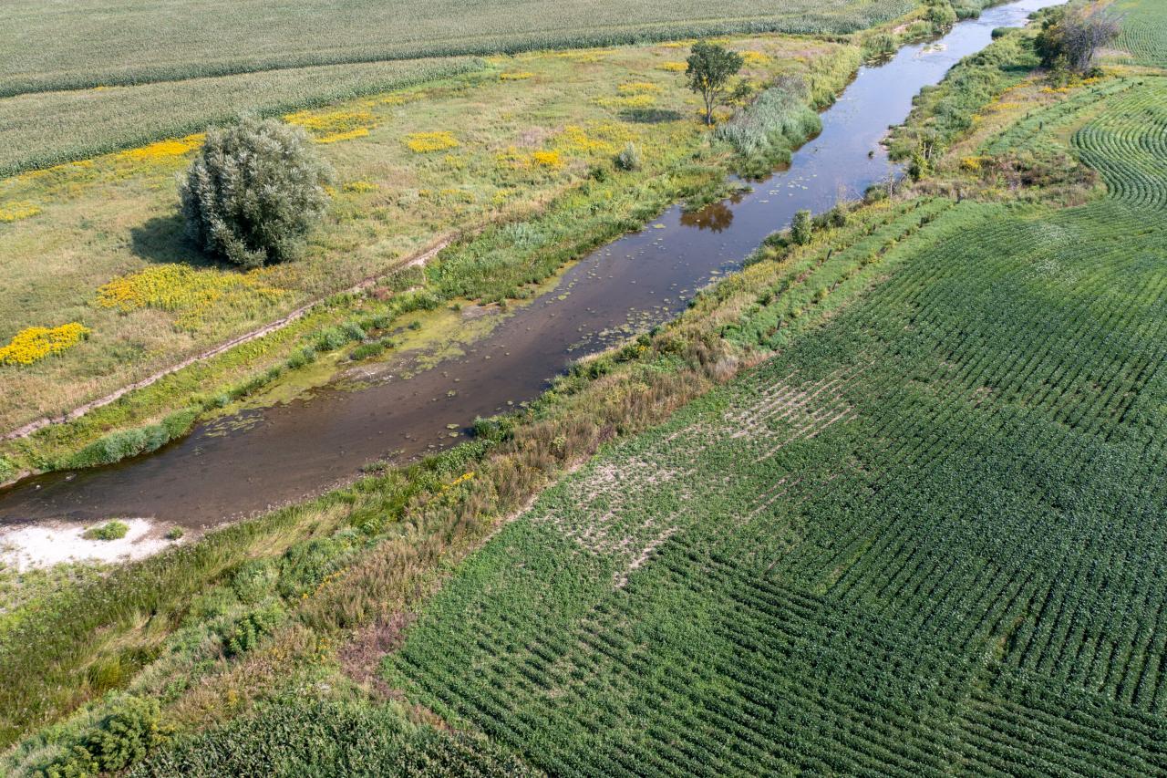 Agricultural landscape in Quebec, Canada.