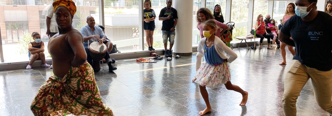 museum-goers in a dance class at the Gantt Center in Charlotte
