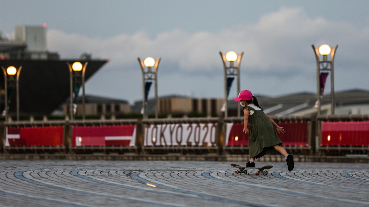 Child skateboarding