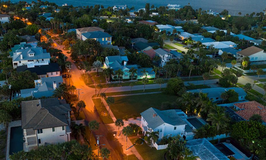 houses in a sky view