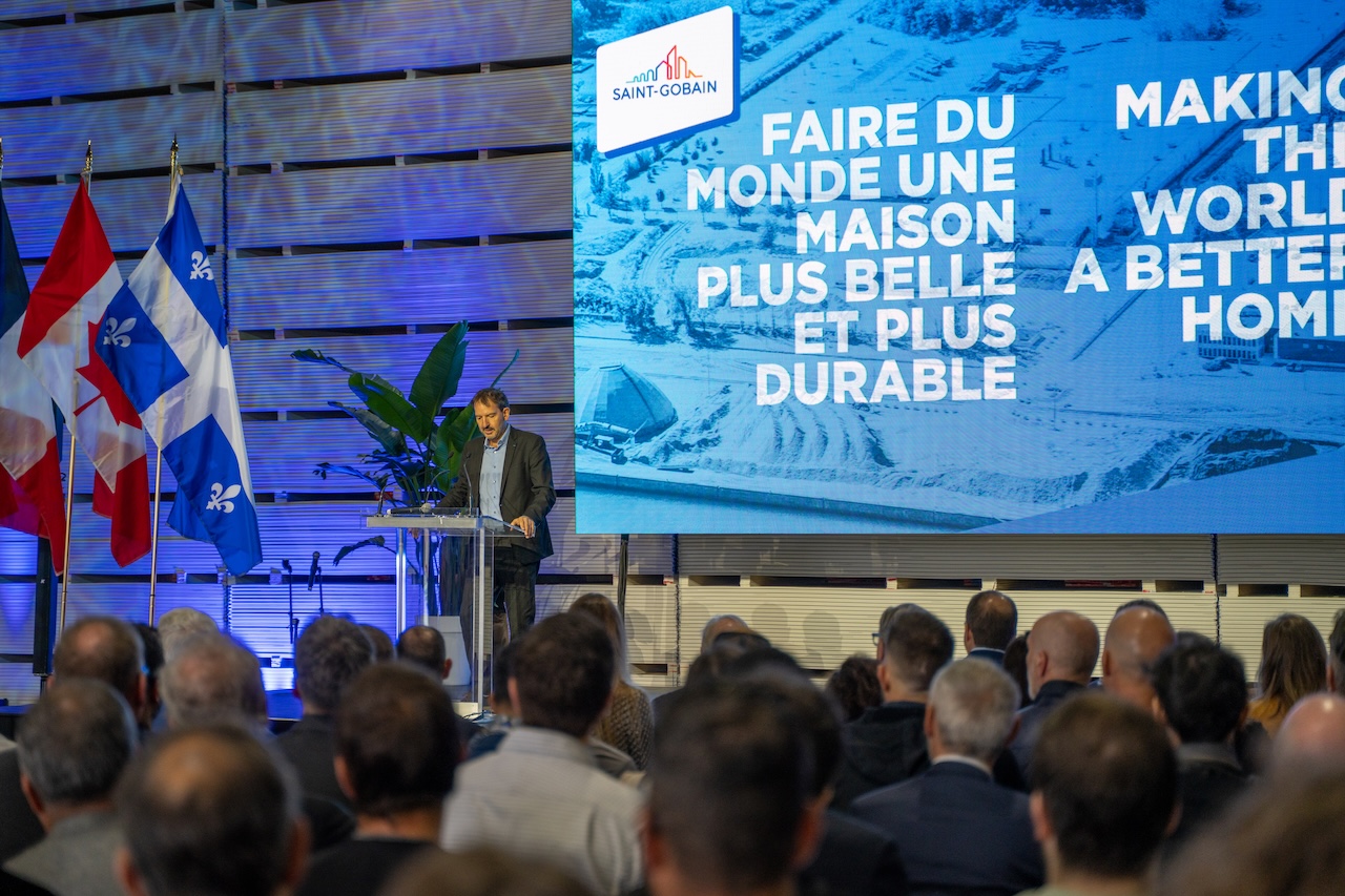 Jean Claude Lasserre speaking at the ribbon cutting event.