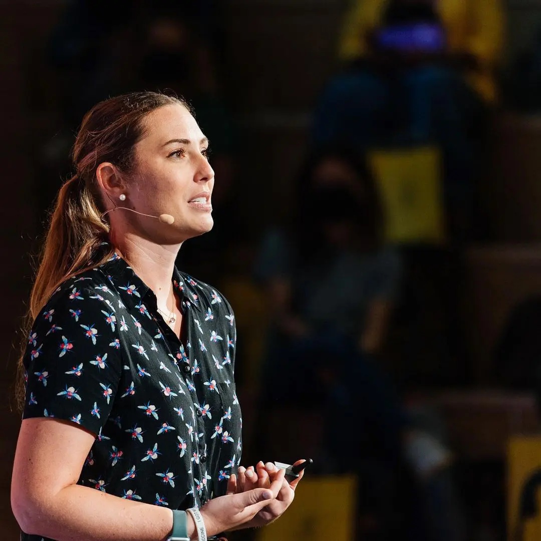 Leigh-Kathryn Bonner giving a TED talk