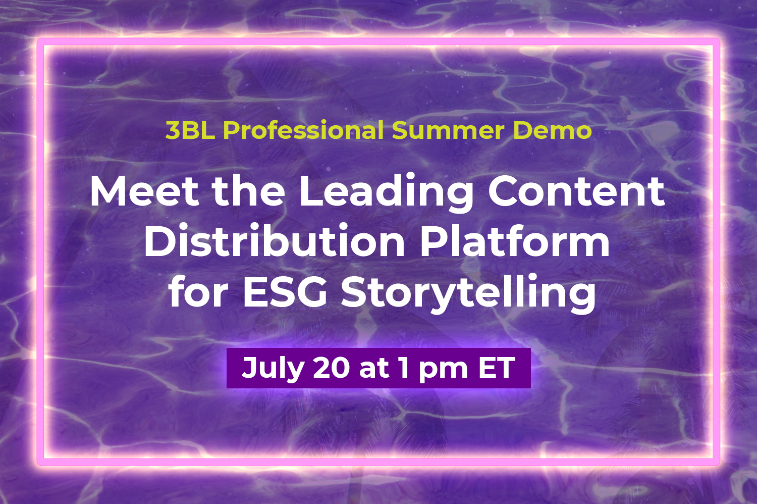 "Meet the Leading Content Distribution Platform for ESG Storytelling" 
