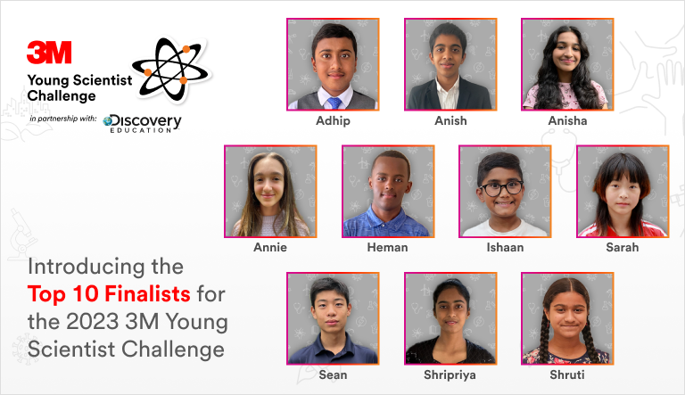 3M Young Scientist Challenge. 10 Finalists shown.