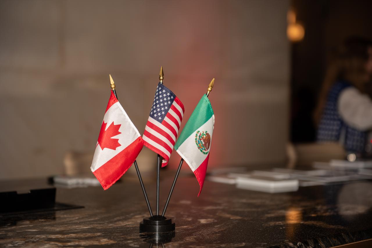 Canadian Flag, United States Flag, and Mexican Flag