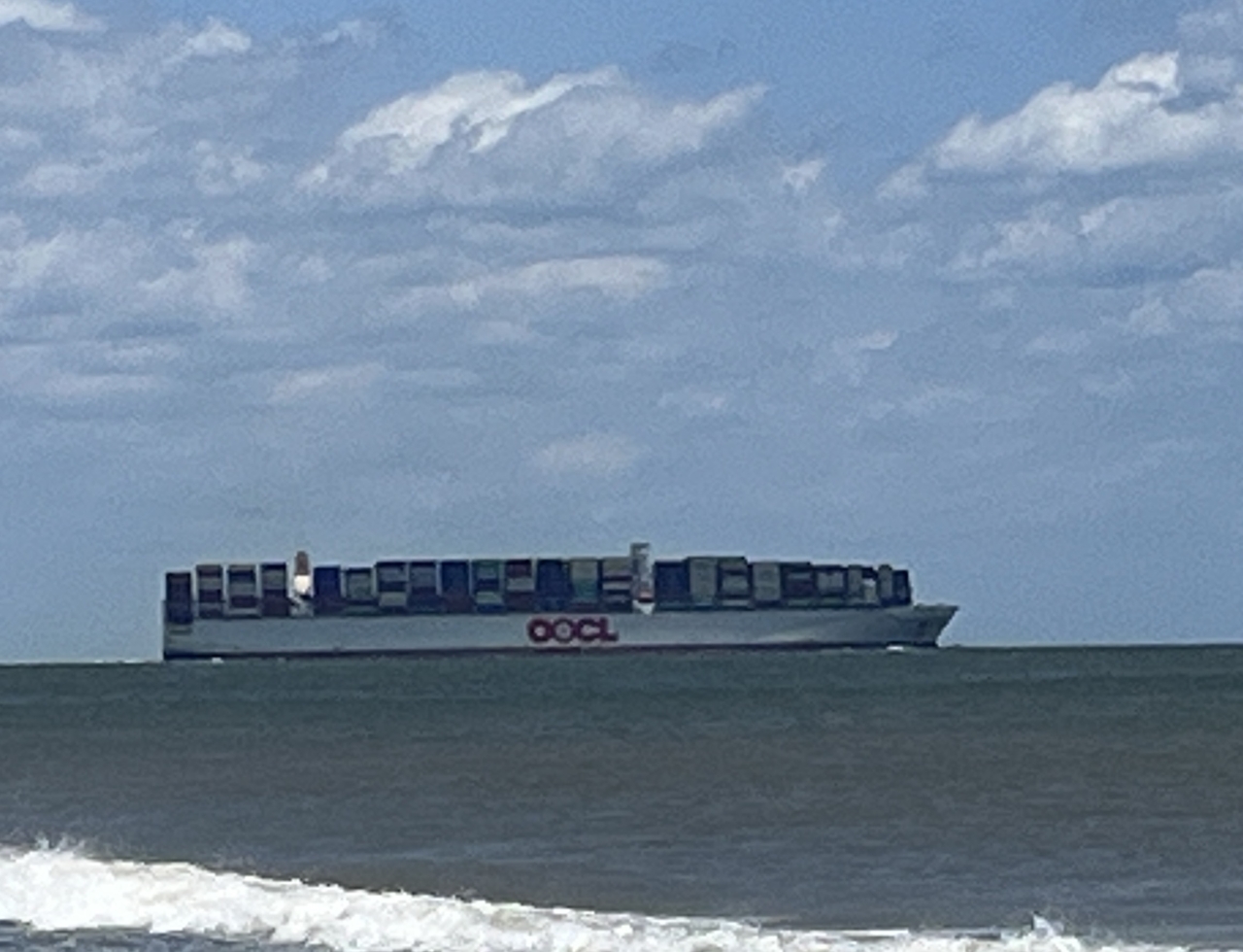 Shipping Containers Crossing Ocean Before