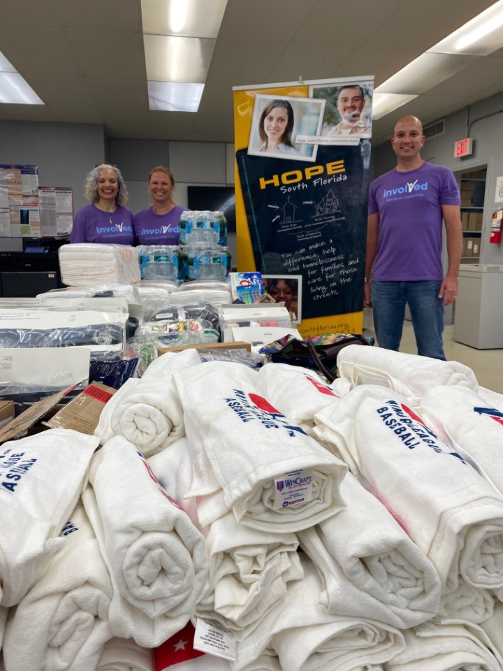 pile of t-shirts at a clothing drive