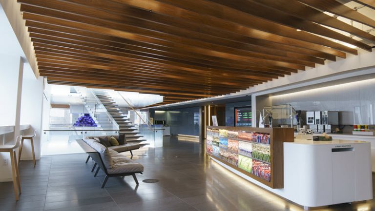 Bloomberg pantry in the 919 Third Ave New York office, our most recent LEED Gold certified building.