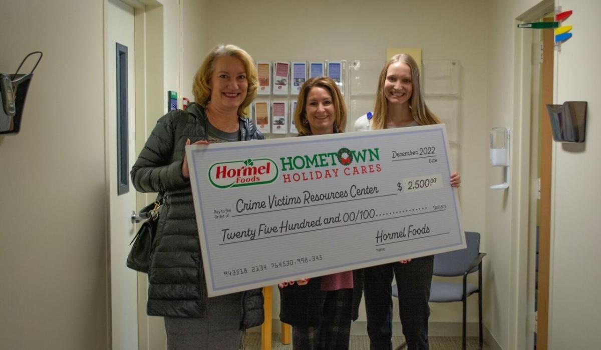 Crime Victim Resource Center oversized check presentation