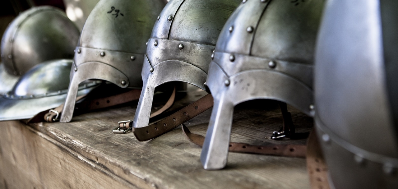 line of armor helmets
