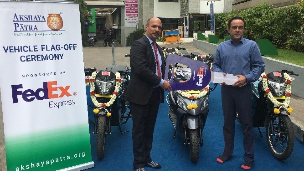 Akshaya Patra vehicle flag-off ceremony sponsored by FedEx Express