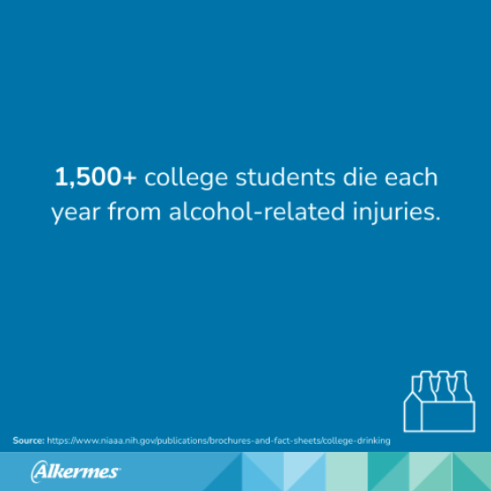 1500+ college students die each year from alcohol-related injuries.