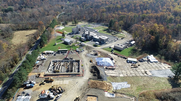 bird's eye view of construction site