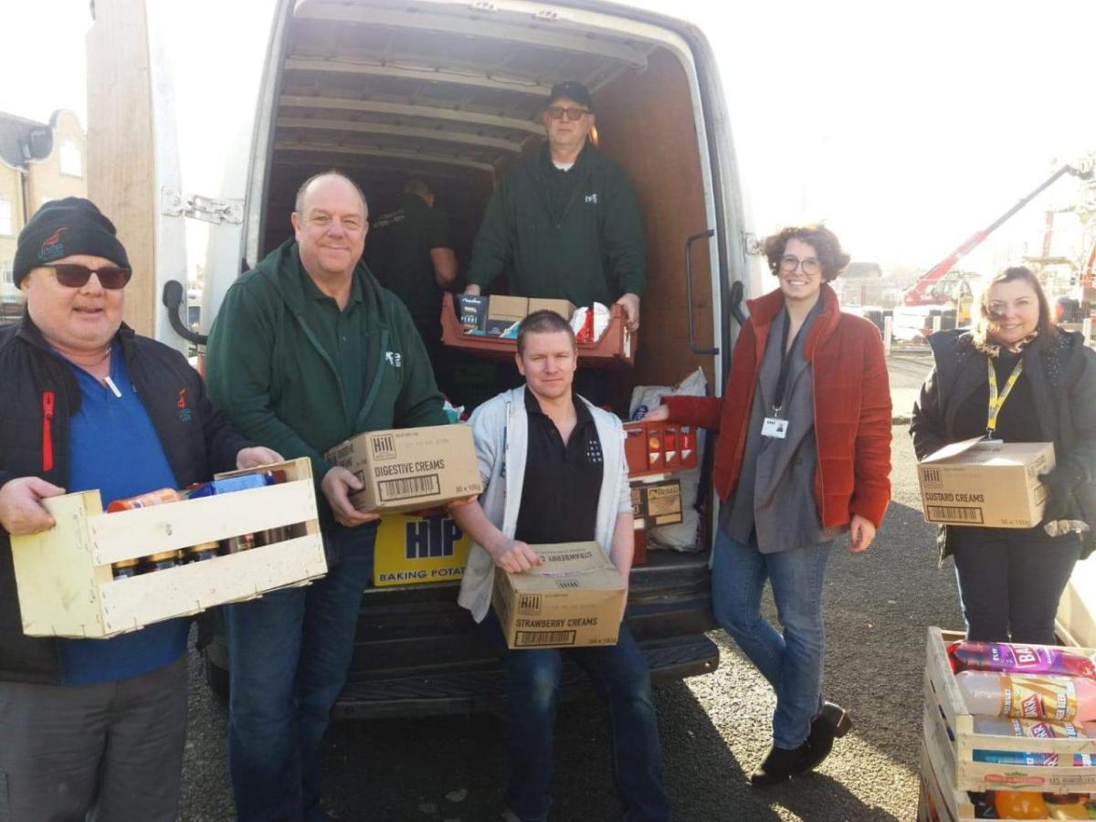 employees with collected food