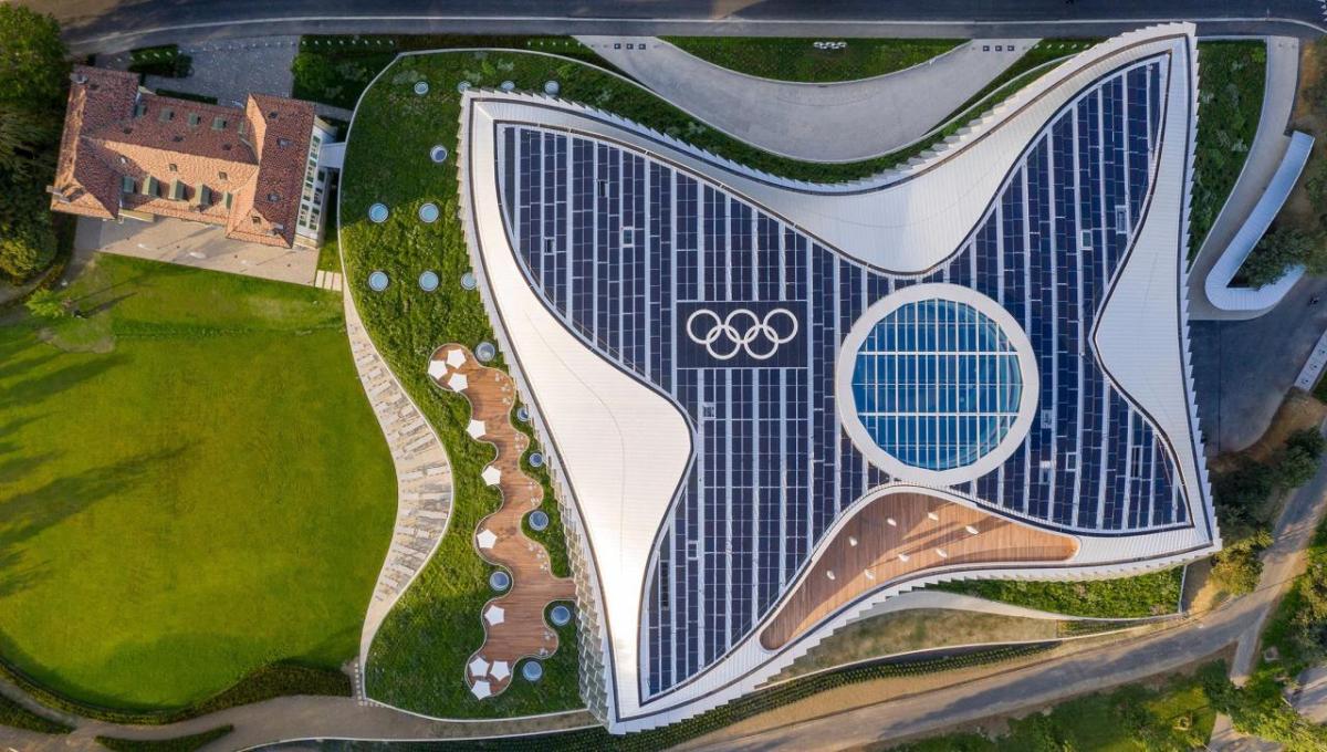 overhead view of olympic arena