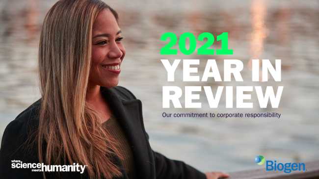 Smiling woman next to text reading "2021 Year in Review"