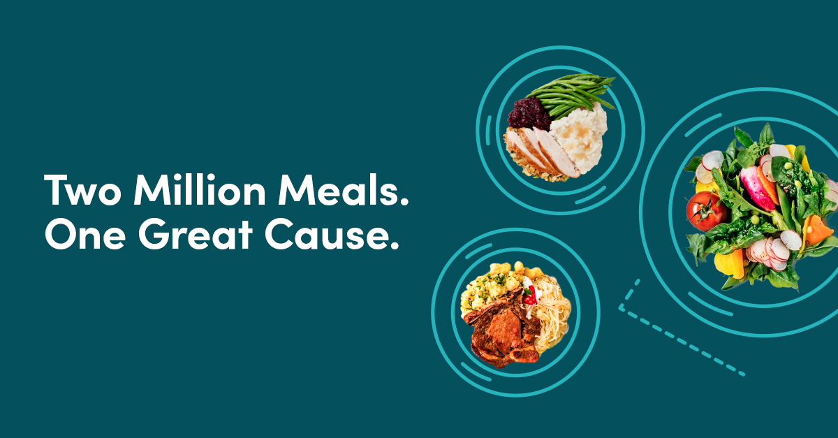 Banner image reading, "Two Million Meals, One Great Cause"