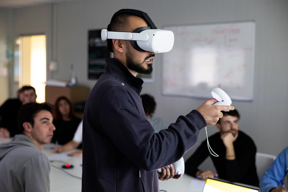 Someone using a VR headset 