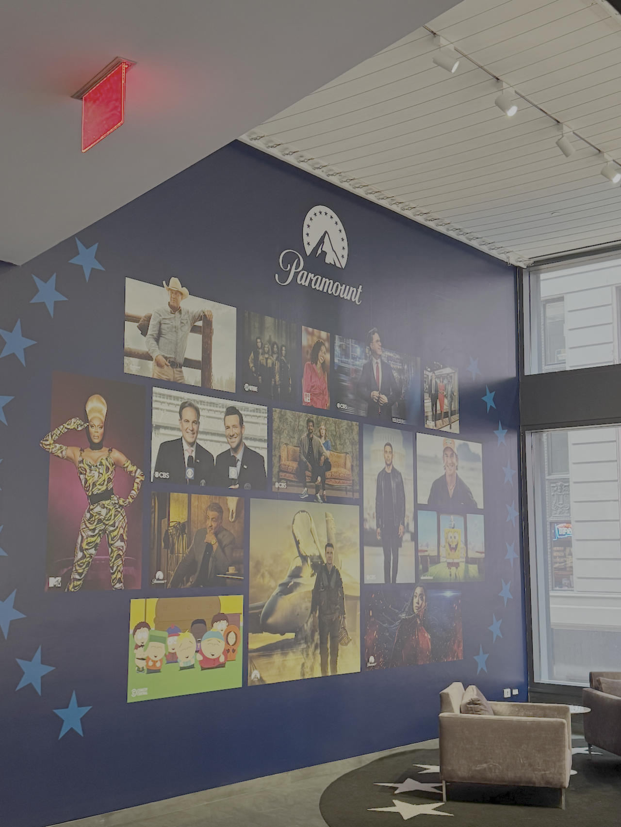 Paramount mural on office wall