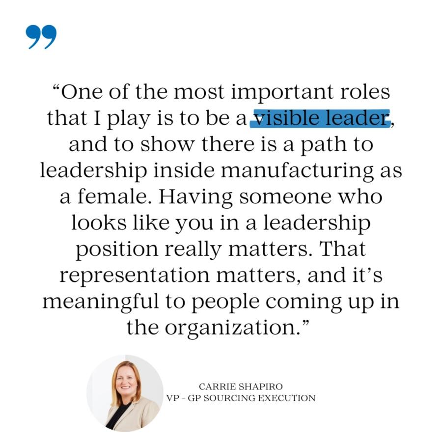 Quote from Carrie Shapiro, vice president of Sourcing Execution. 