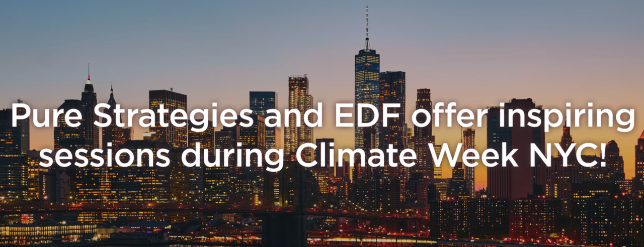 Pure Strategies and EDF offer inspiring sessions during Climate Week NYC!