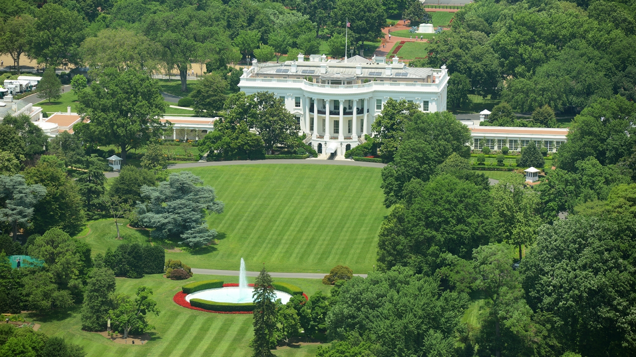 birdseye view of white house