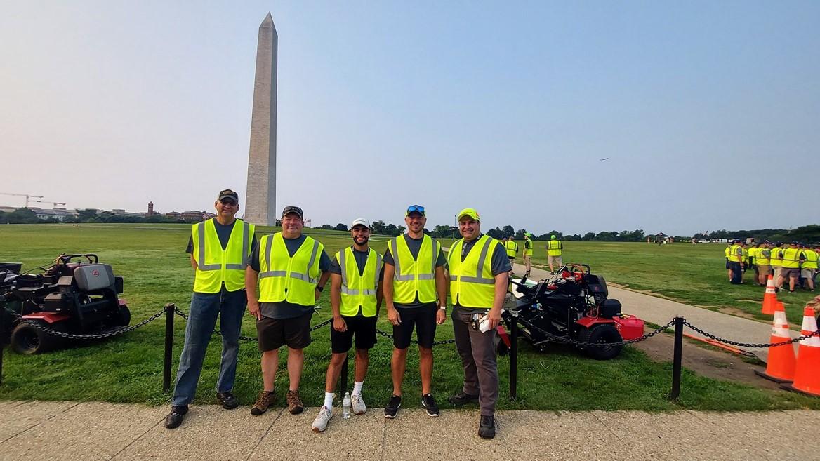 New Holland Construction and CNH Industrial volunteers worked to complete projects at the Washington Monument.