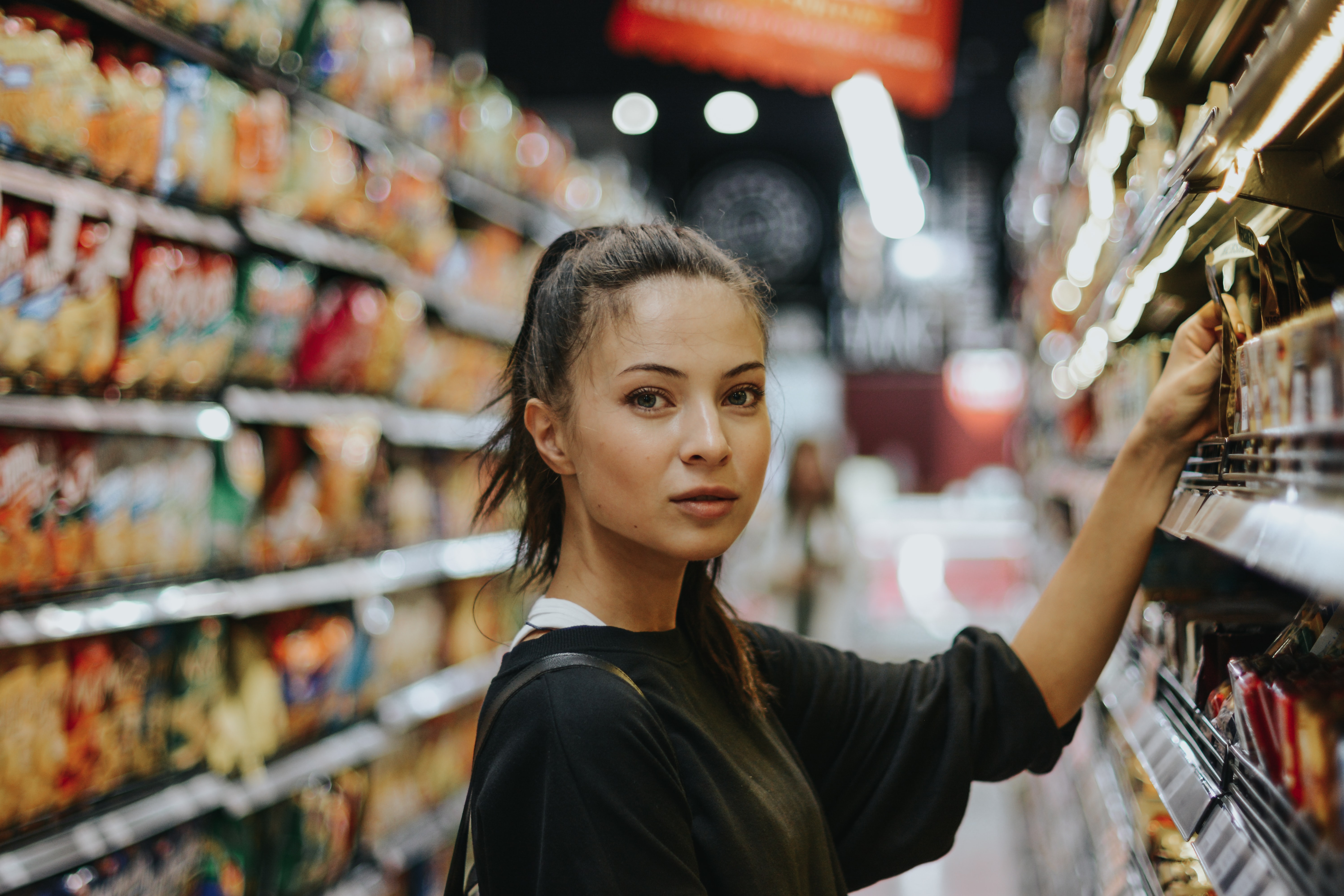 woman shopping at grocery store