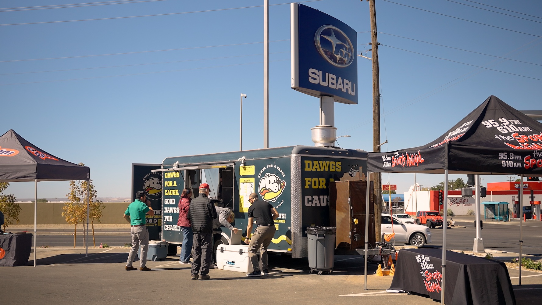 Dawgs for a Cause food truck at Subaru pet adoption event
