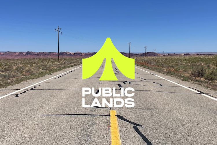 road with the logo 'Public Lands'