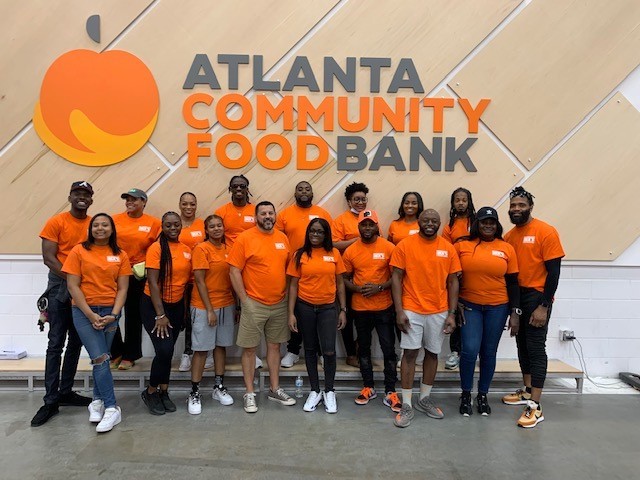 Group photo of DICK'S Sporting Goods volunteers at Atlanta Community Food Bank.