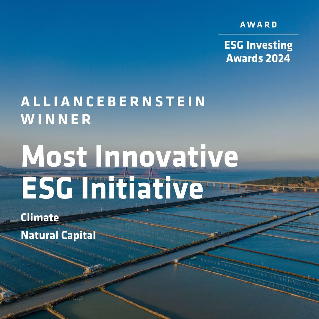 "ALLIANCEBERNSTEIN WINNER Most Innovative ESG Initiative Climate Natural Capital"