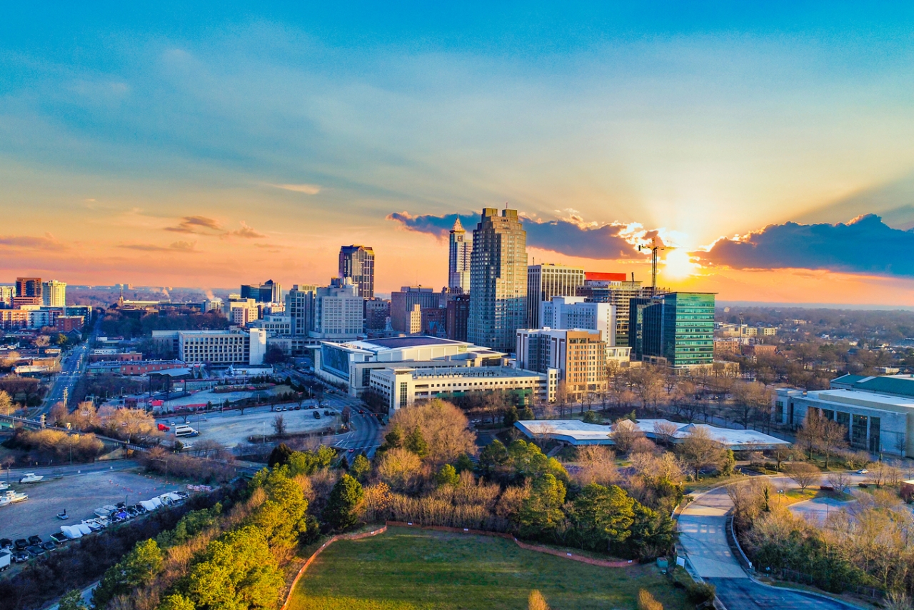 birds eye view of a city