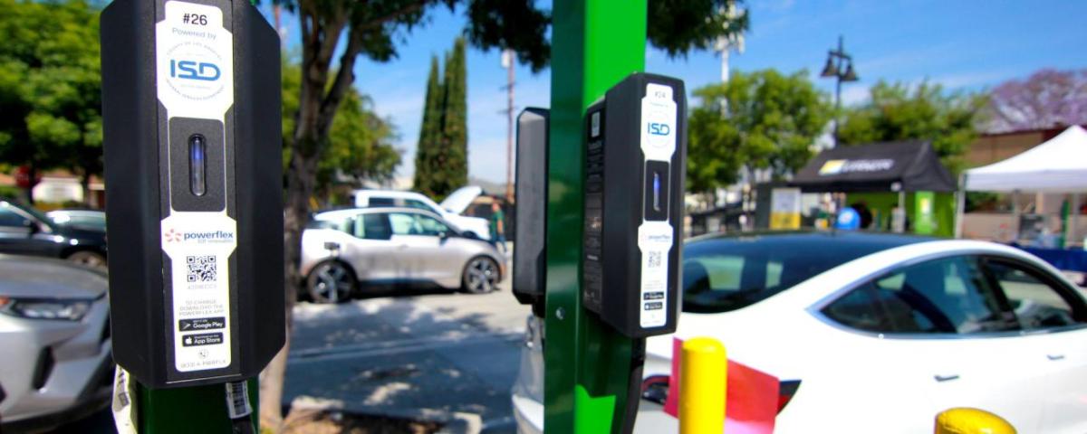 Cars parked near EV Chargers