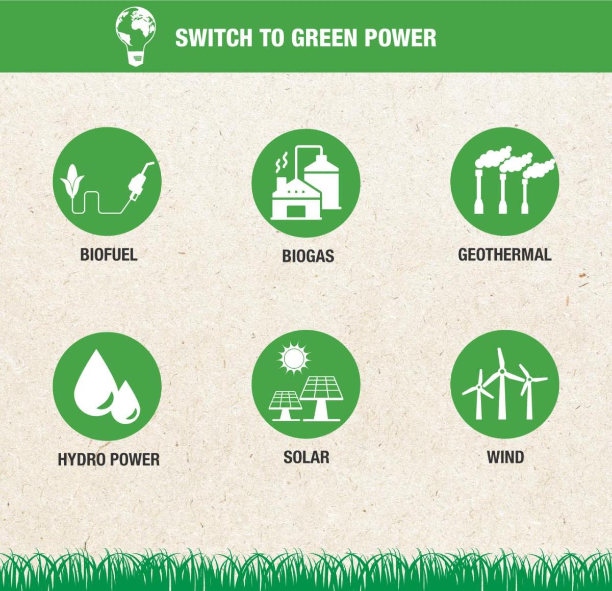 Switch to green power examples