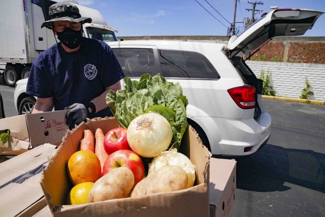 person with a basket of fresh produce