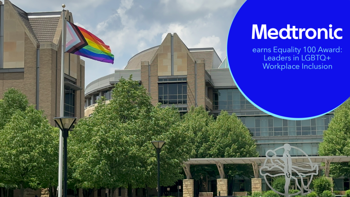 Medtronic campus displays Pride flag
