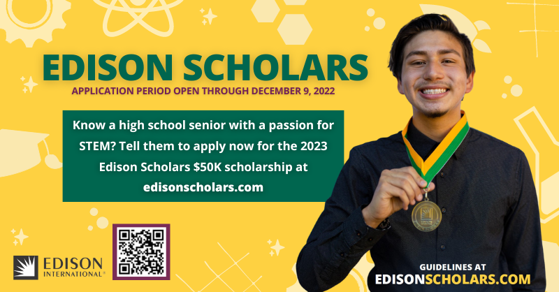 "Edison Scholars Application period now open"