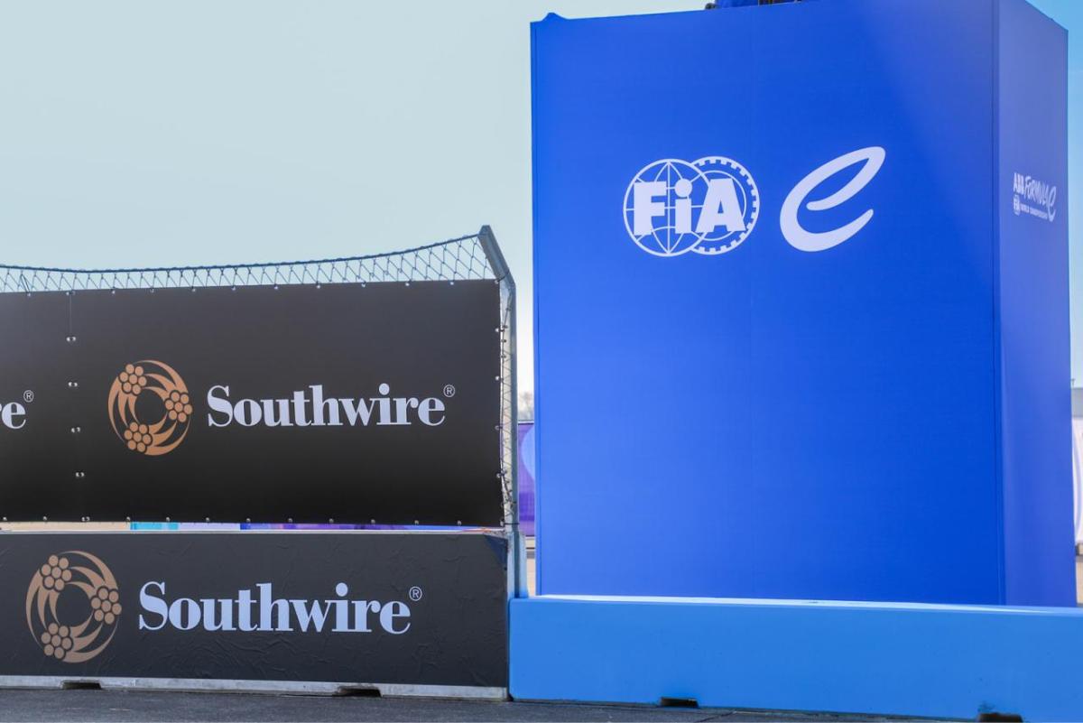 FiA E and Southwire banners.